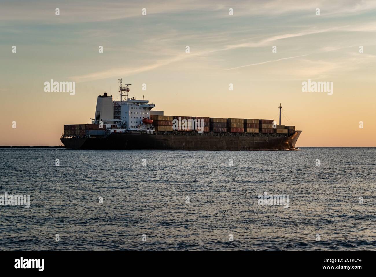 Global shipping and worldwide business. Container ship. Safe