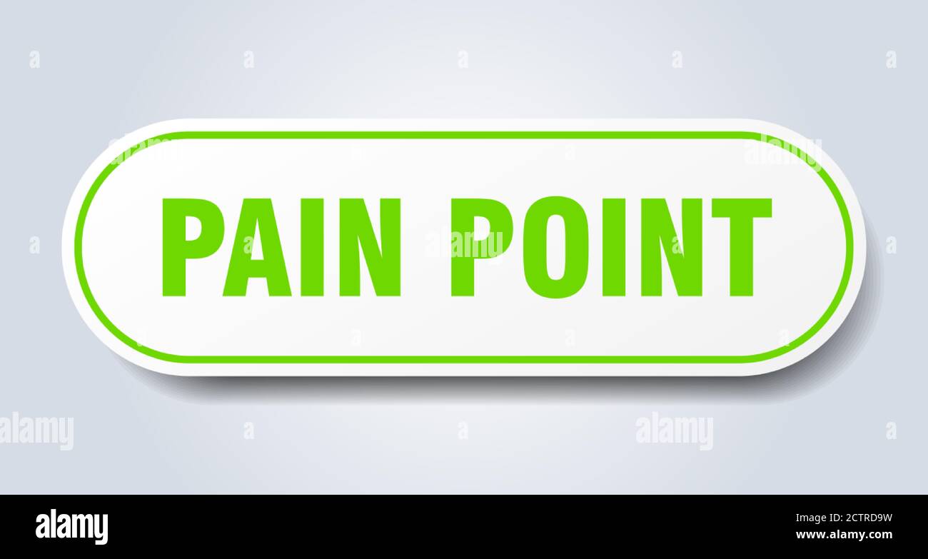 pain point sign. rounded isolated sticker. white button Stock Vector ...