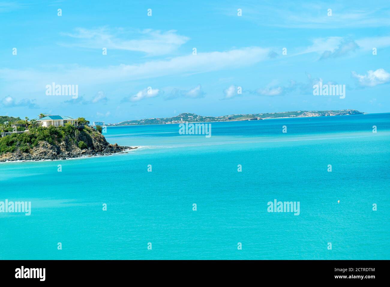 Friars bay beach and coast on the caribbean island of st.maarten Stock