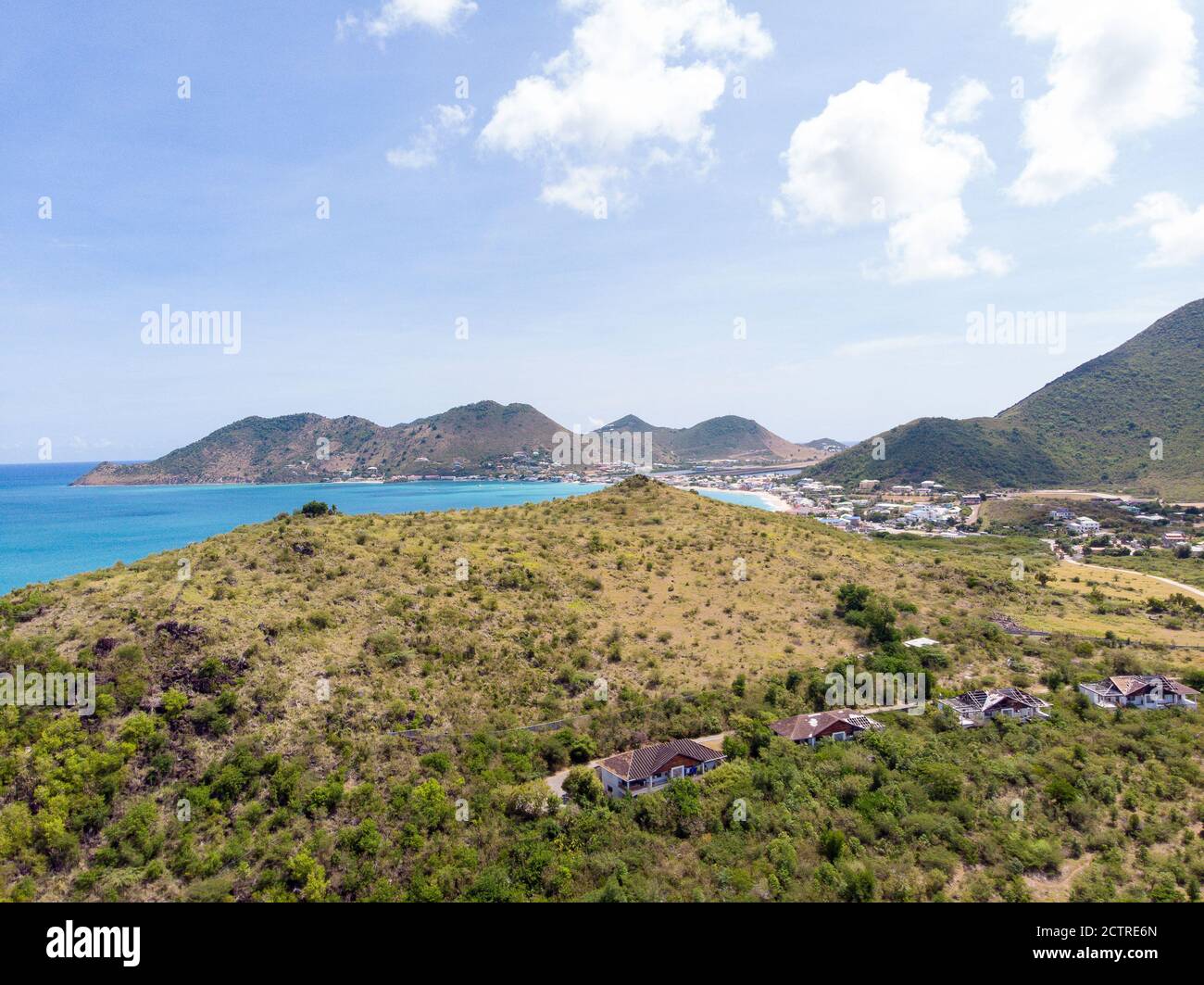 Aerial view of the Caribbean island of Sint maarten /Saint Martin