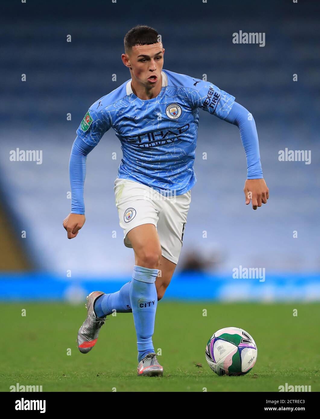 Manchester City's Phil Foden during the Carabao Cup third round match ...