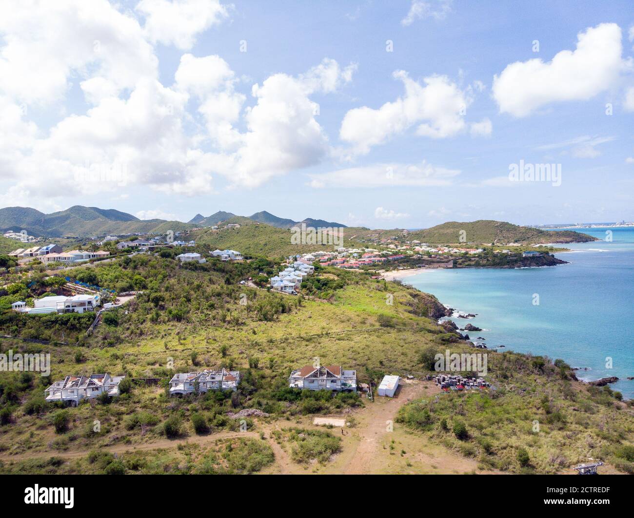 Aerial view of the Caribbean island of Sint maarten /Saint Martin