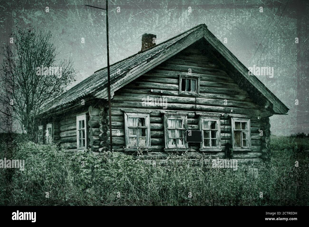 North-West wooden architecture. Old photo in vintage style Stock Photo