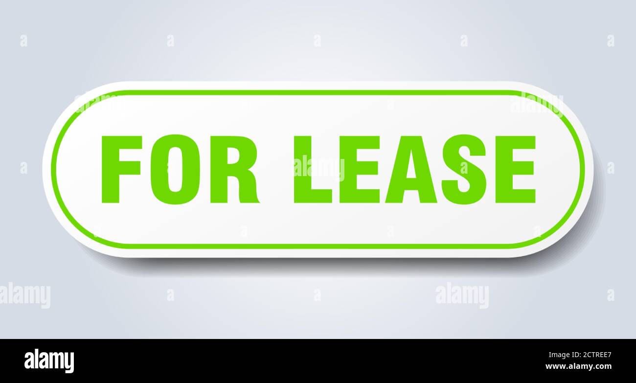 for lease sign. rounded isolated sticker. white button Stock Vector