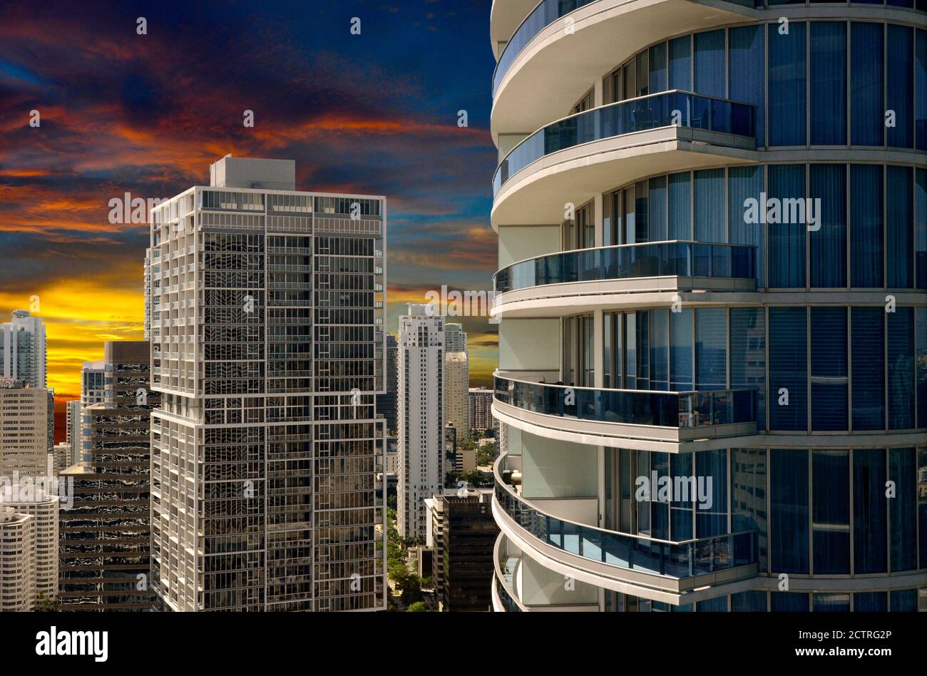 Breathtaking Sunrise behind High Rise Buildings Create an Urban ...
