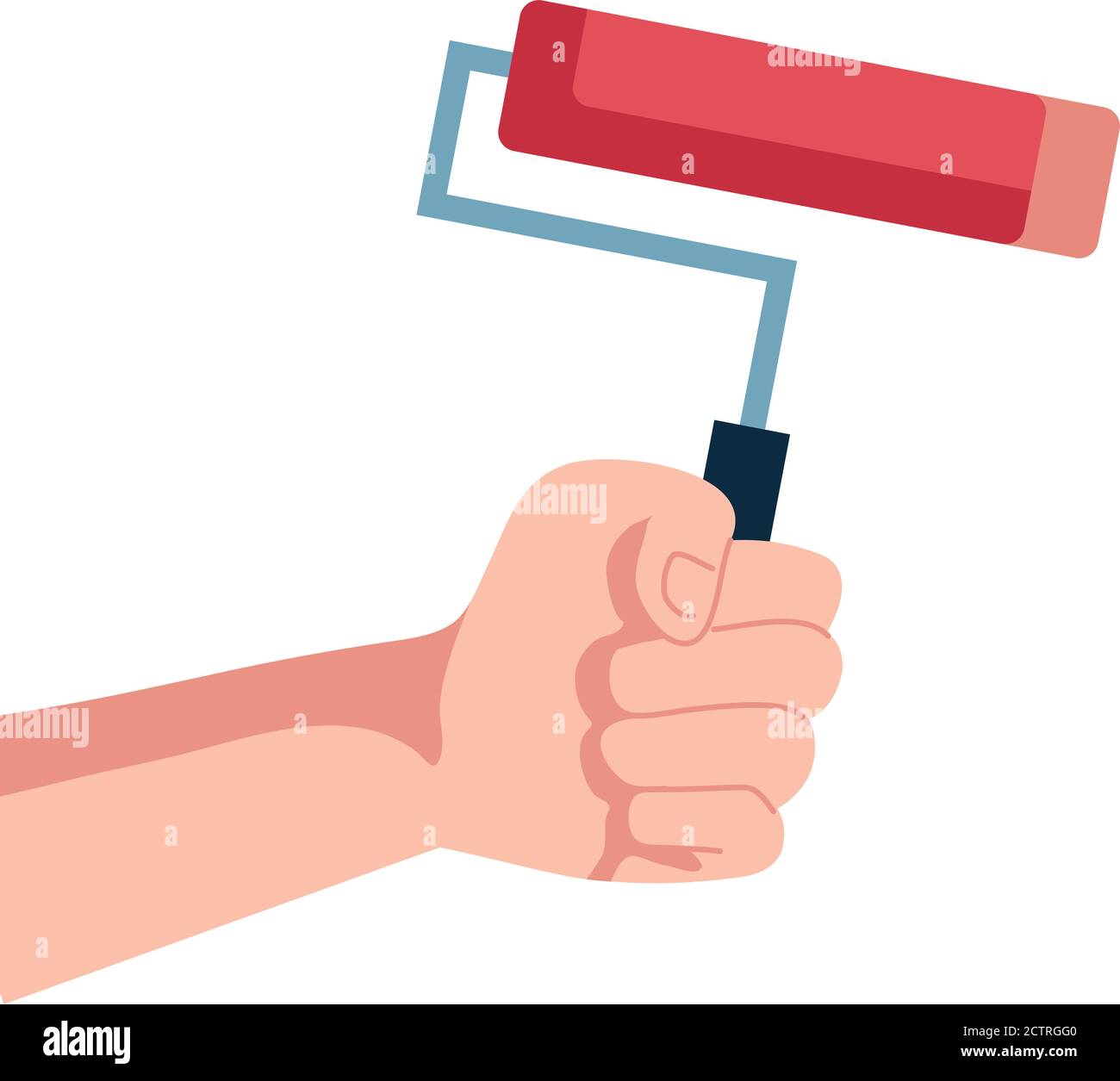 hand holding construction paint roll vector design Stock Vector Image ...