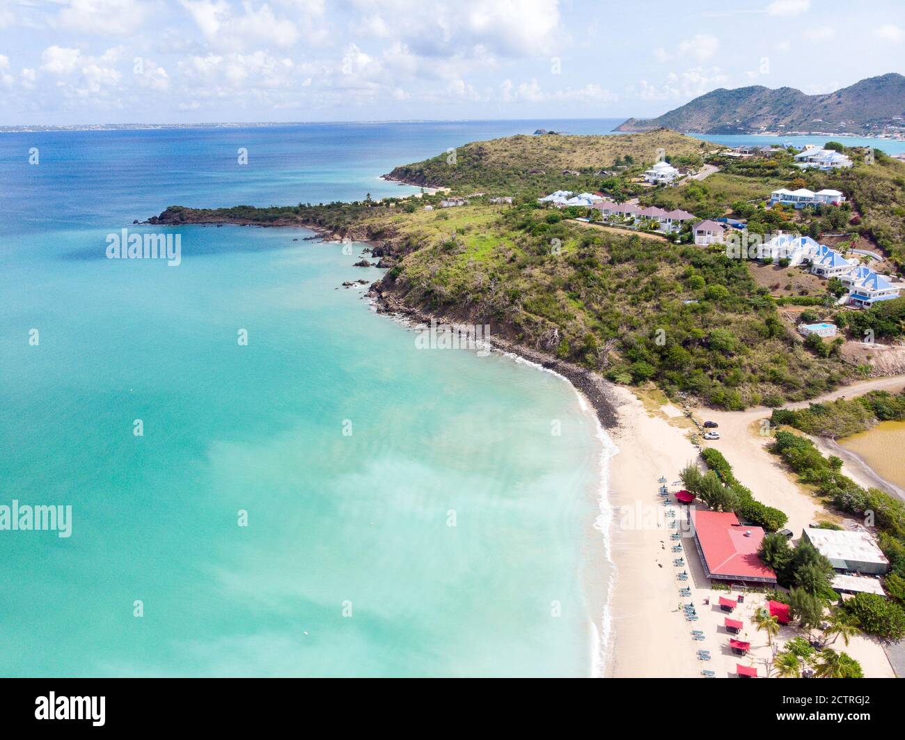 Aerial view of the Caribbean island of Sint maarten /Saint Martin