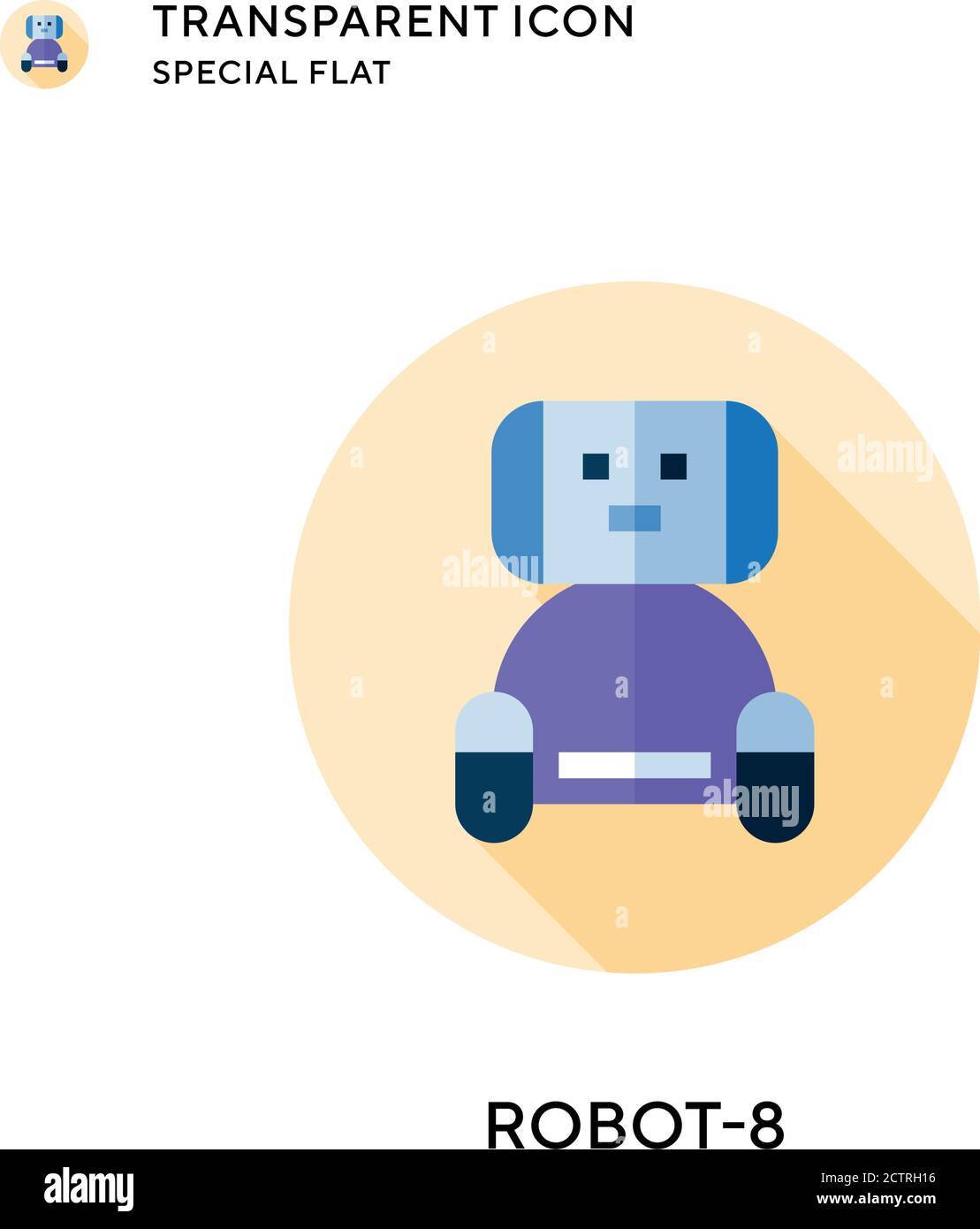 Robot-8 vector icon. Flat style illustration. EPS 10 vector. Stock Vector