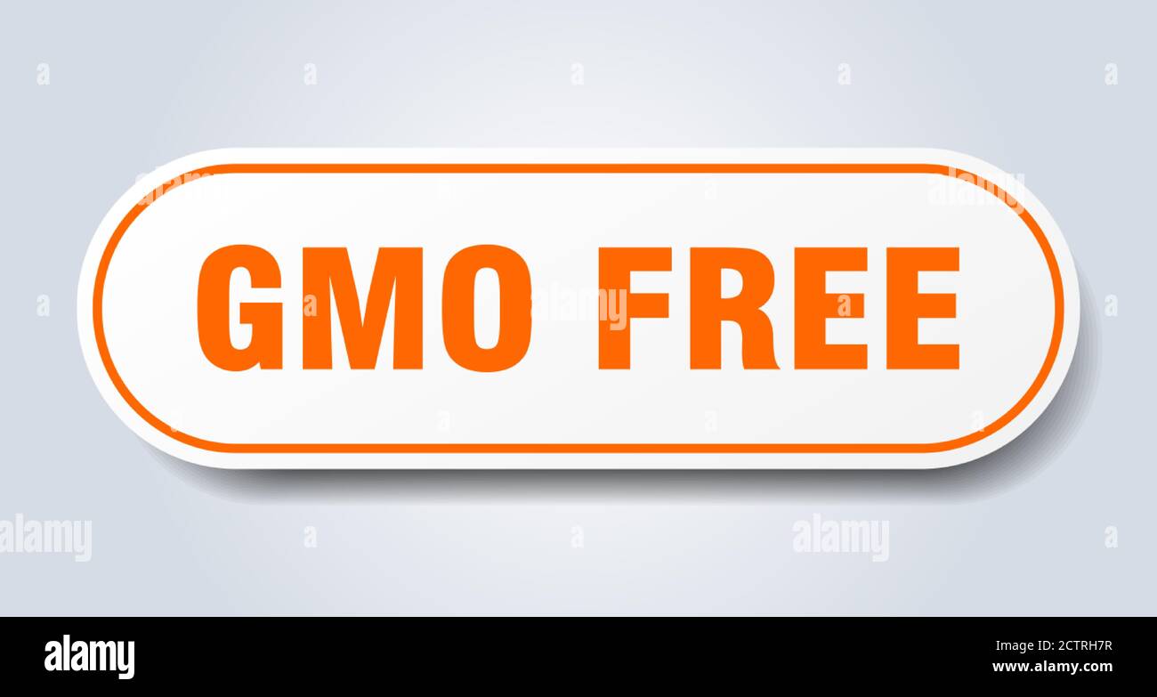 gmo free sign. rounded isolated sticker. white button Stock Vector