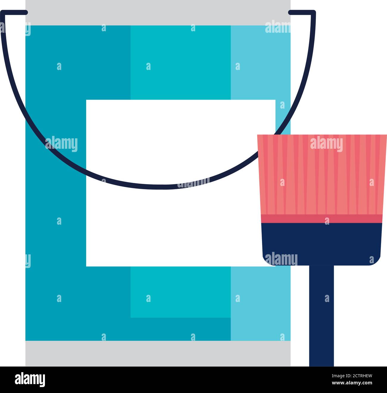 construction paint bucket and brush vector design Stock Vector Image ...