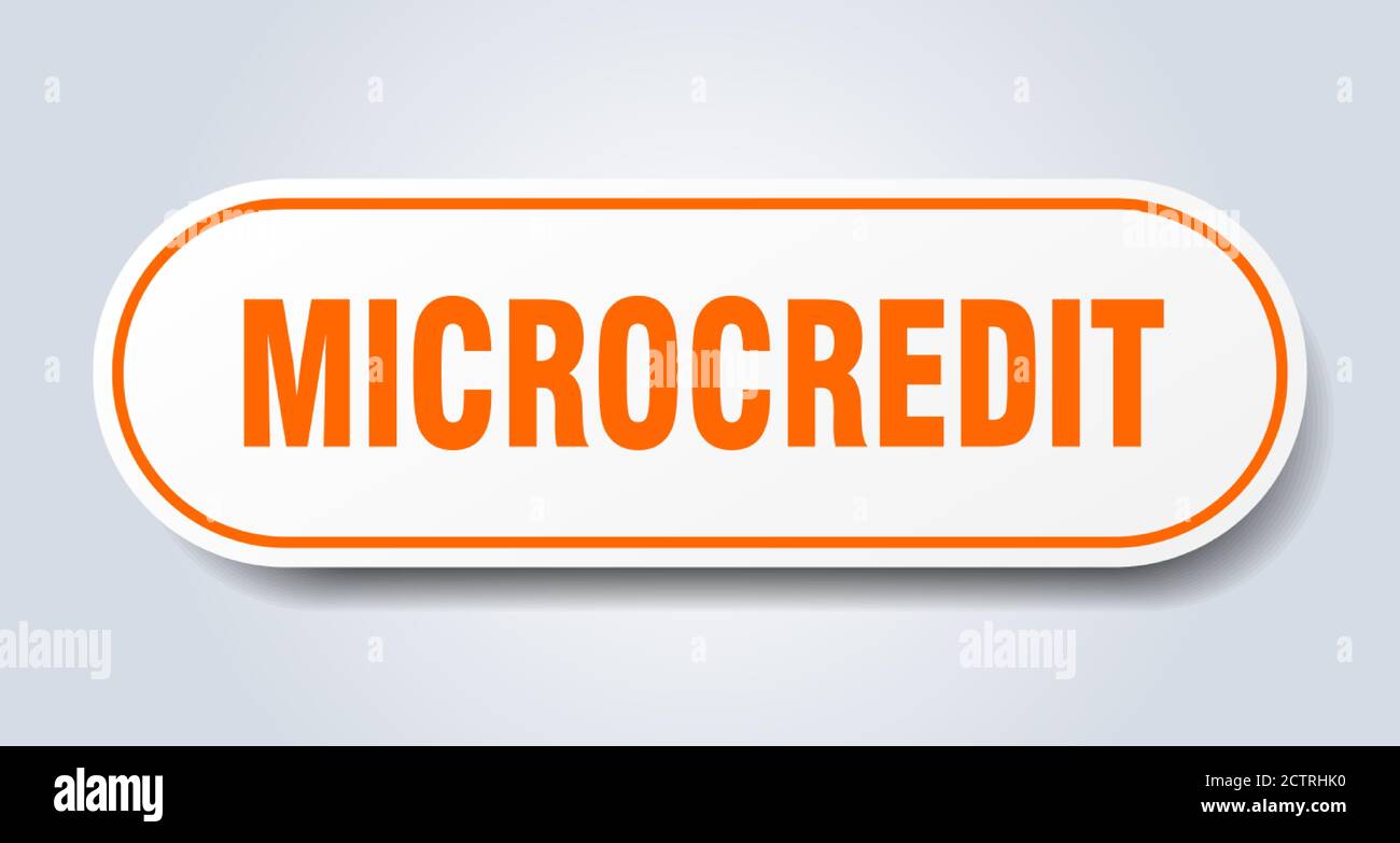 microcredit sign. rounded isolated sticker. white button Stock Vector ...