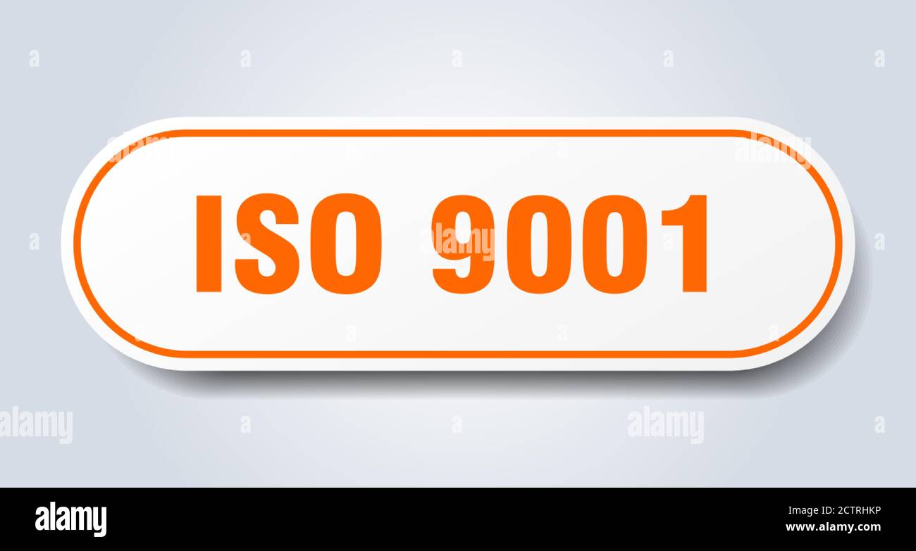 iso 9001 sign. rounded isolated sticker. white button Stock Vector ...