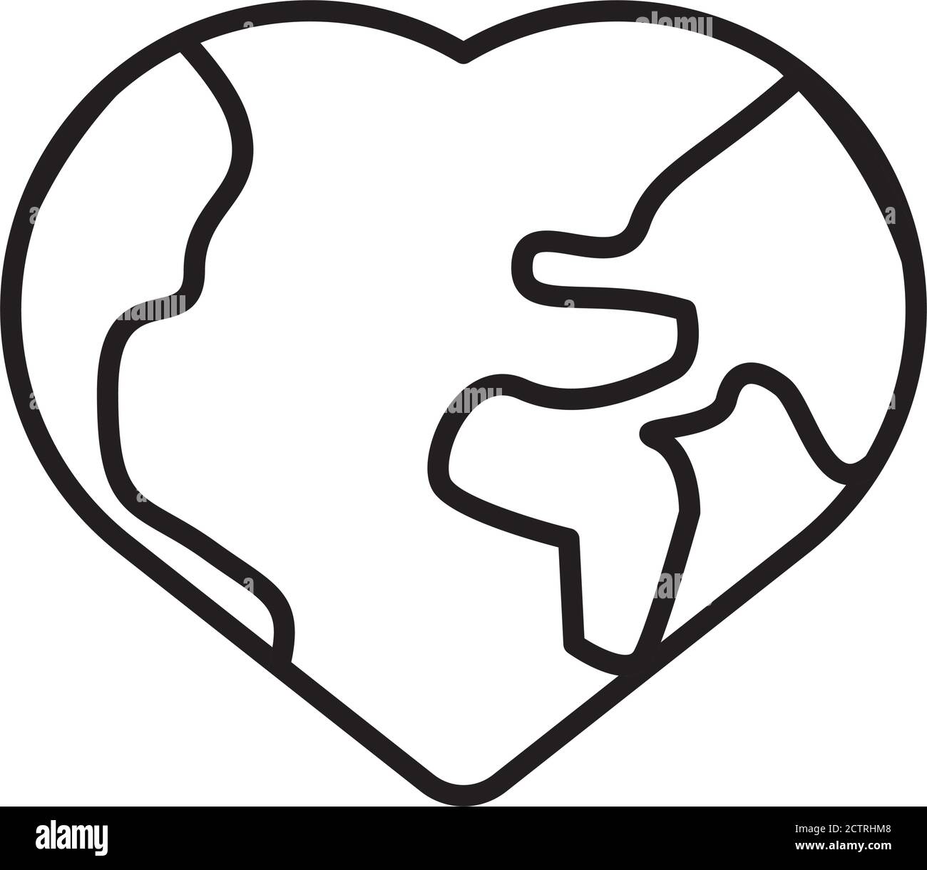world planet earth with heart shape 1838887 Vector Art at Vecteezy