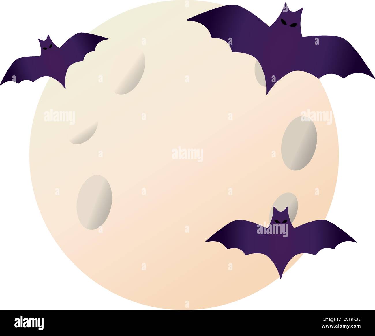 halloween bats flying in moon vector illustration design Stock Vector ...