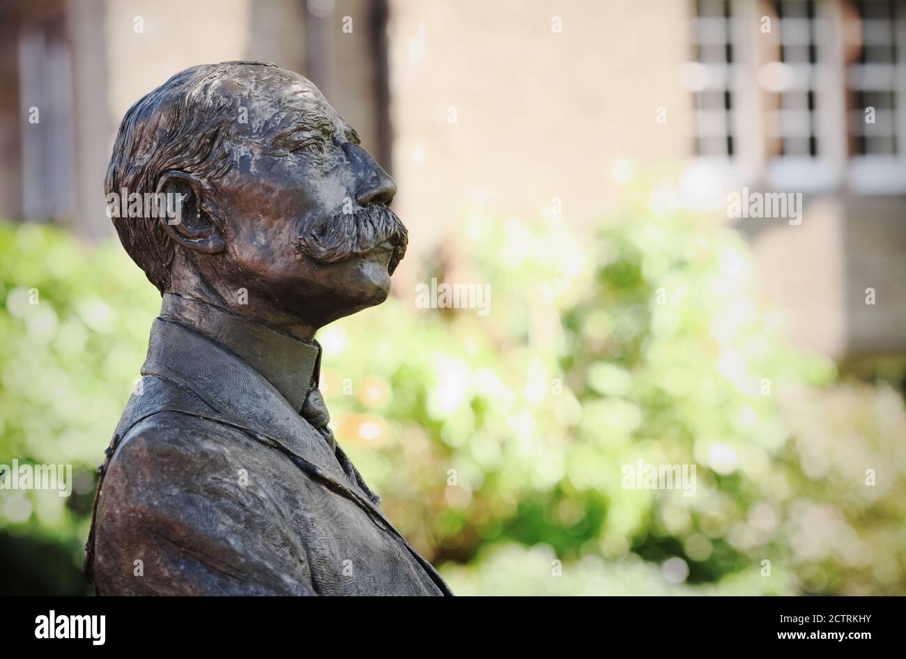 Sir Edward Elgar statue of British composer on the Cathedral Green in Hereford UK Stock Photo