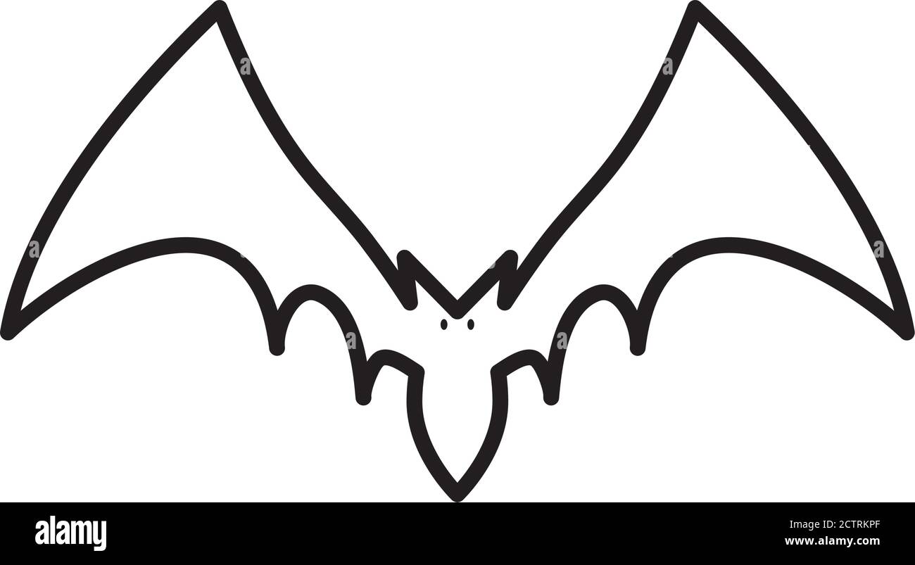 icon of bat flying over white background, line style, vector ...