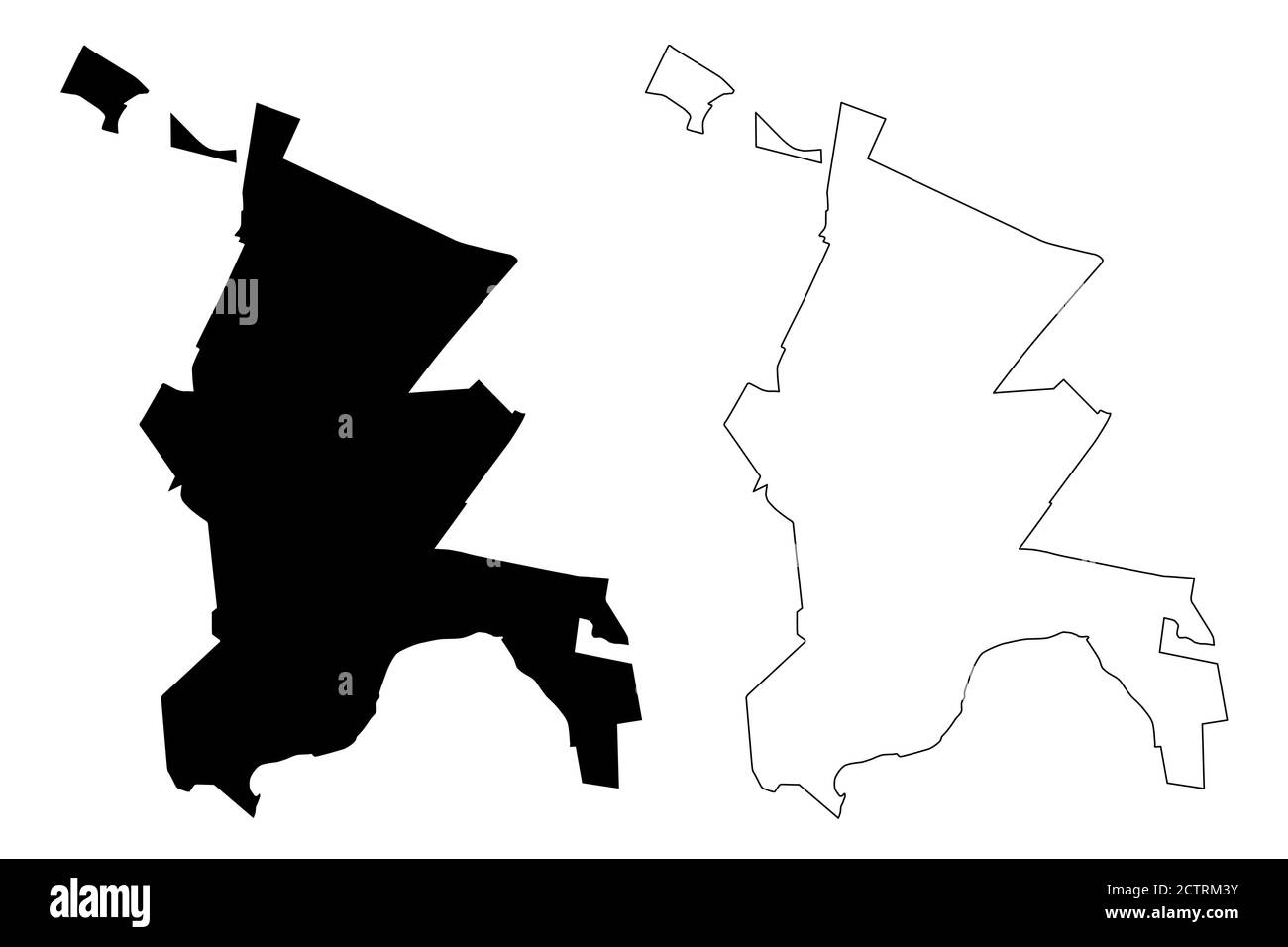 Vereeniging City (Republic of South Africa, RSA, Gauteng Province) map vector illustration, scribble sketch City of Vereeniging map Stock Vector