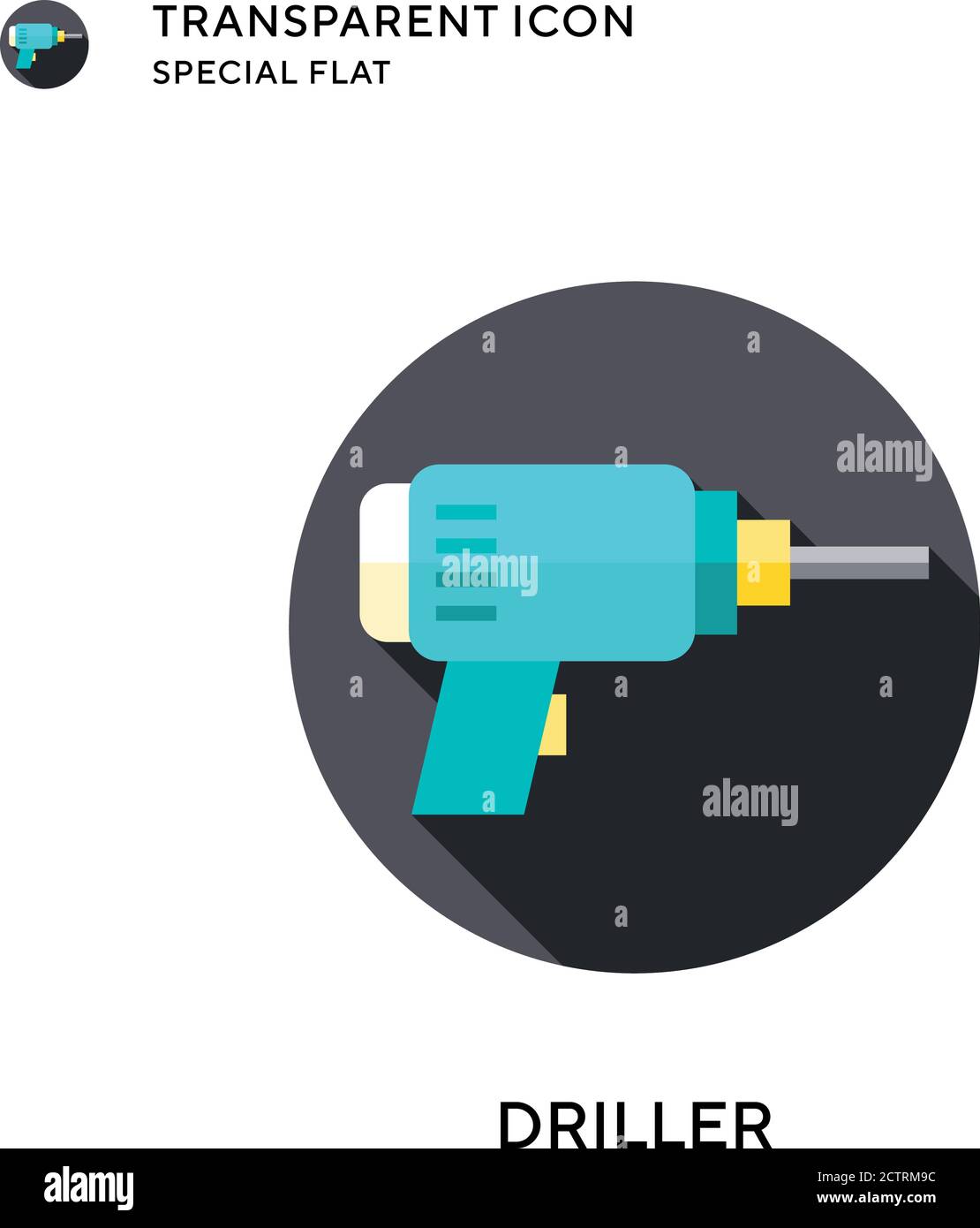 Driller vector icon. Flat style illustration. EPS 10 vector. Stock Vector