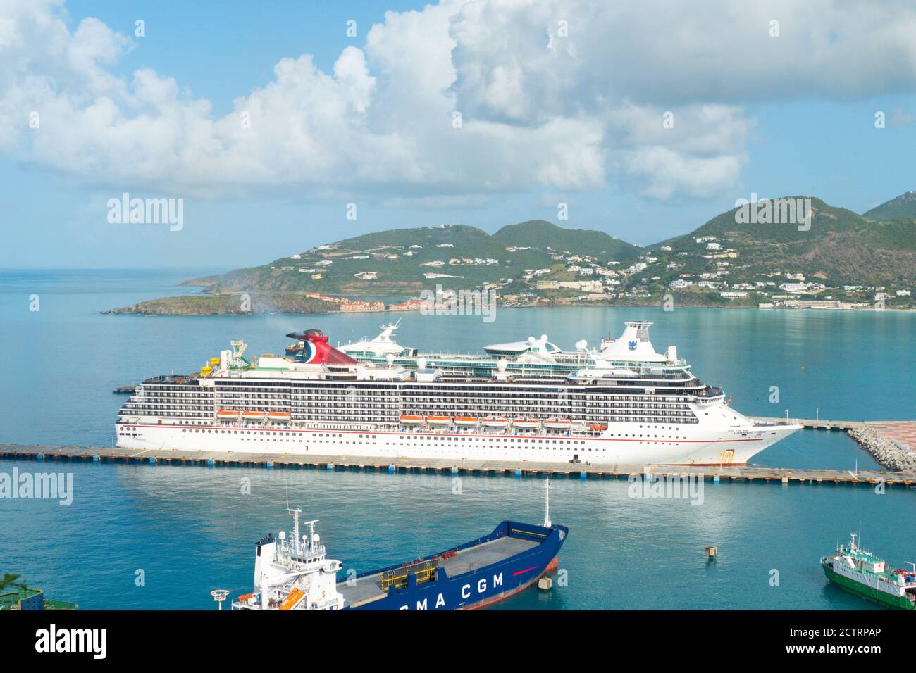 Aerial View Of St Maarten Cruise And Shipping Facility Aerial View Of The Caribbean Island Of Sint Maarten Saint Martin Stock Photo Alamy