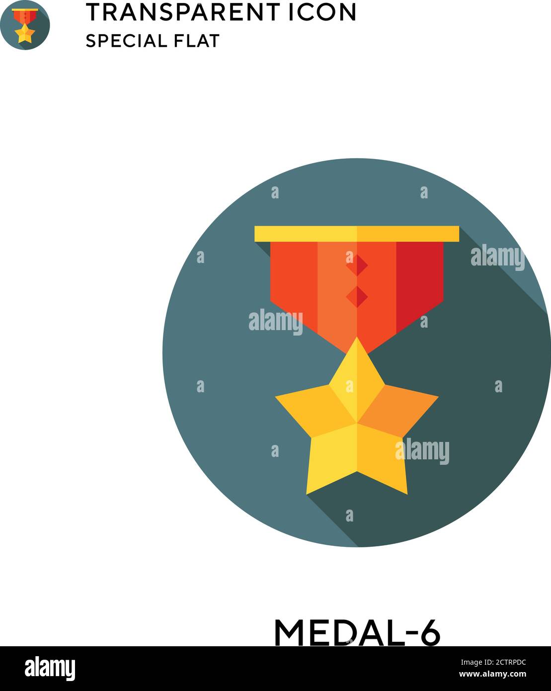 Medal-6 vector icon. Flat style illustration. EPS 10 vector. Stock Vector