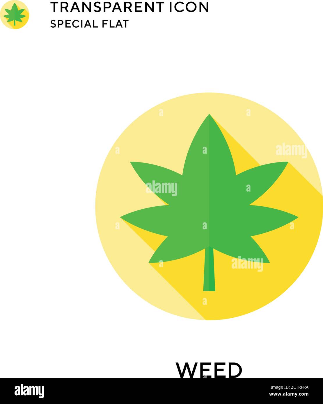 Weed vector icon. Flat style illustration. EPS 10 vector. Stock Vector