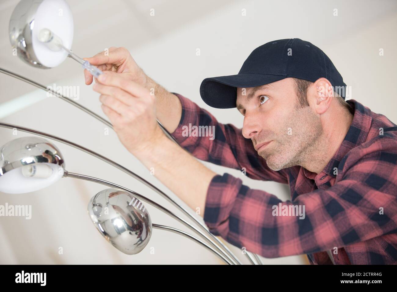 installation of a lamp Stock Photo Alamy