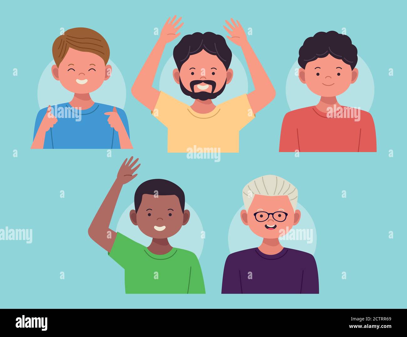 national hispanic heritage celebration with men characters vector illustration design Stock Vector