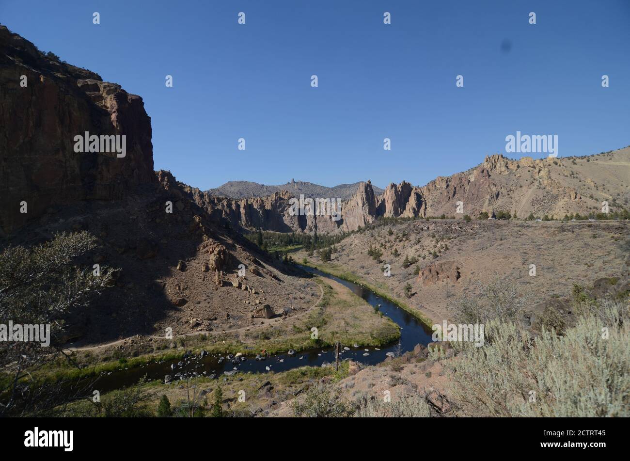 Smit Rock State Park and crooked river, Oregon Stock Photo