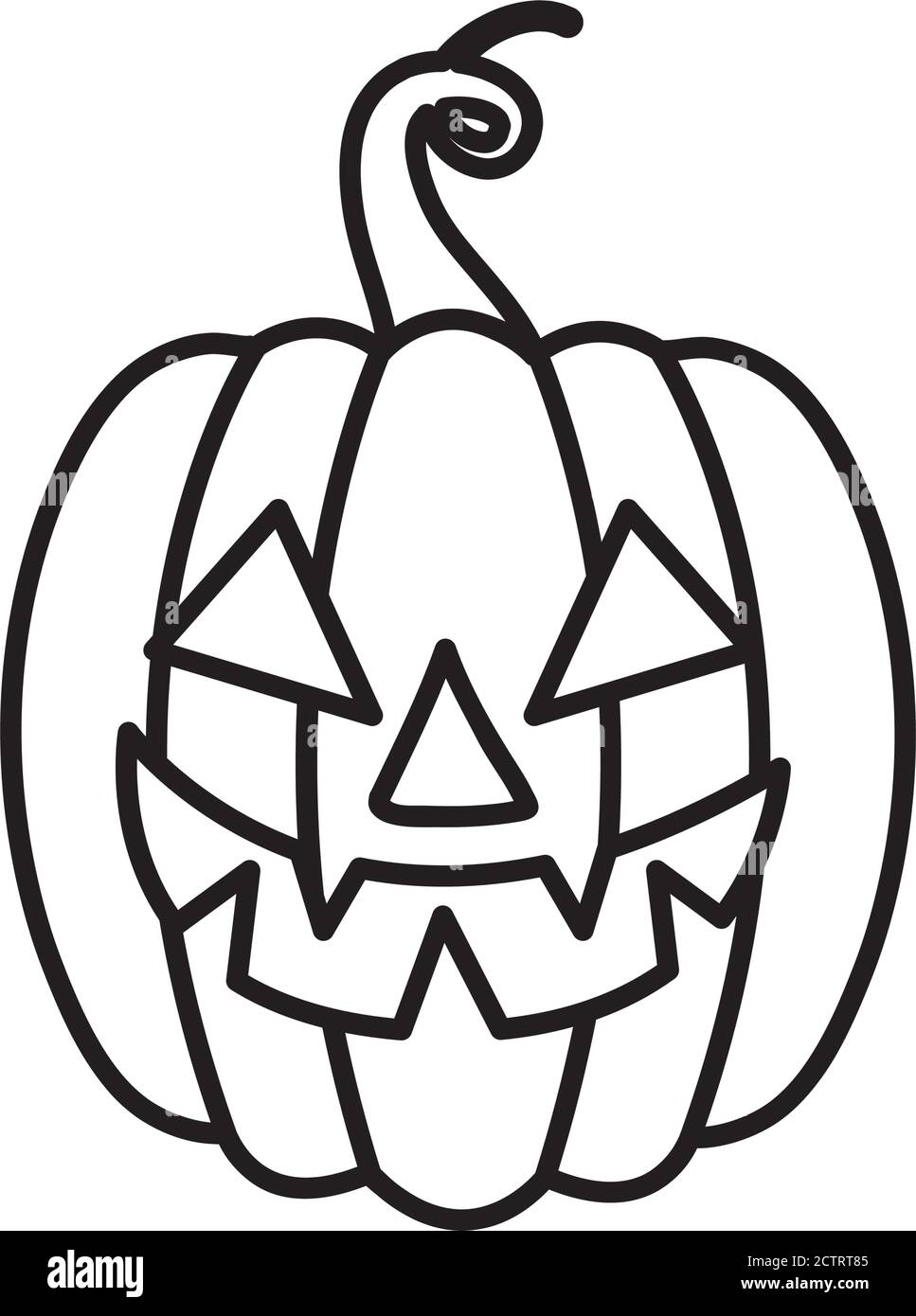 icon of halloween pumpkin over white background, line style, vector ...