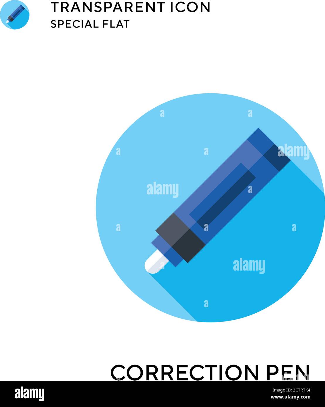 Correction pen vector icon. Flat style illustration. EPS 10 vector