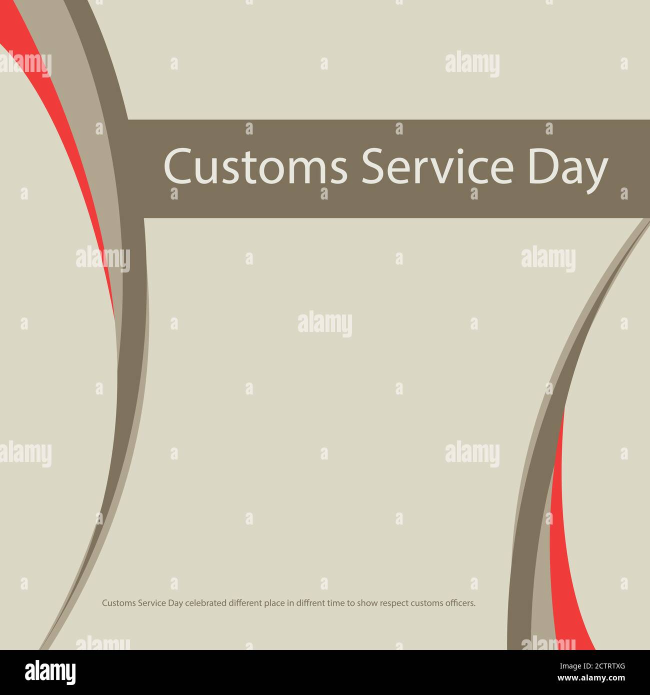 Customs Service Day celebrated different place in diffrent time to show respect customs officers. Stock Vector