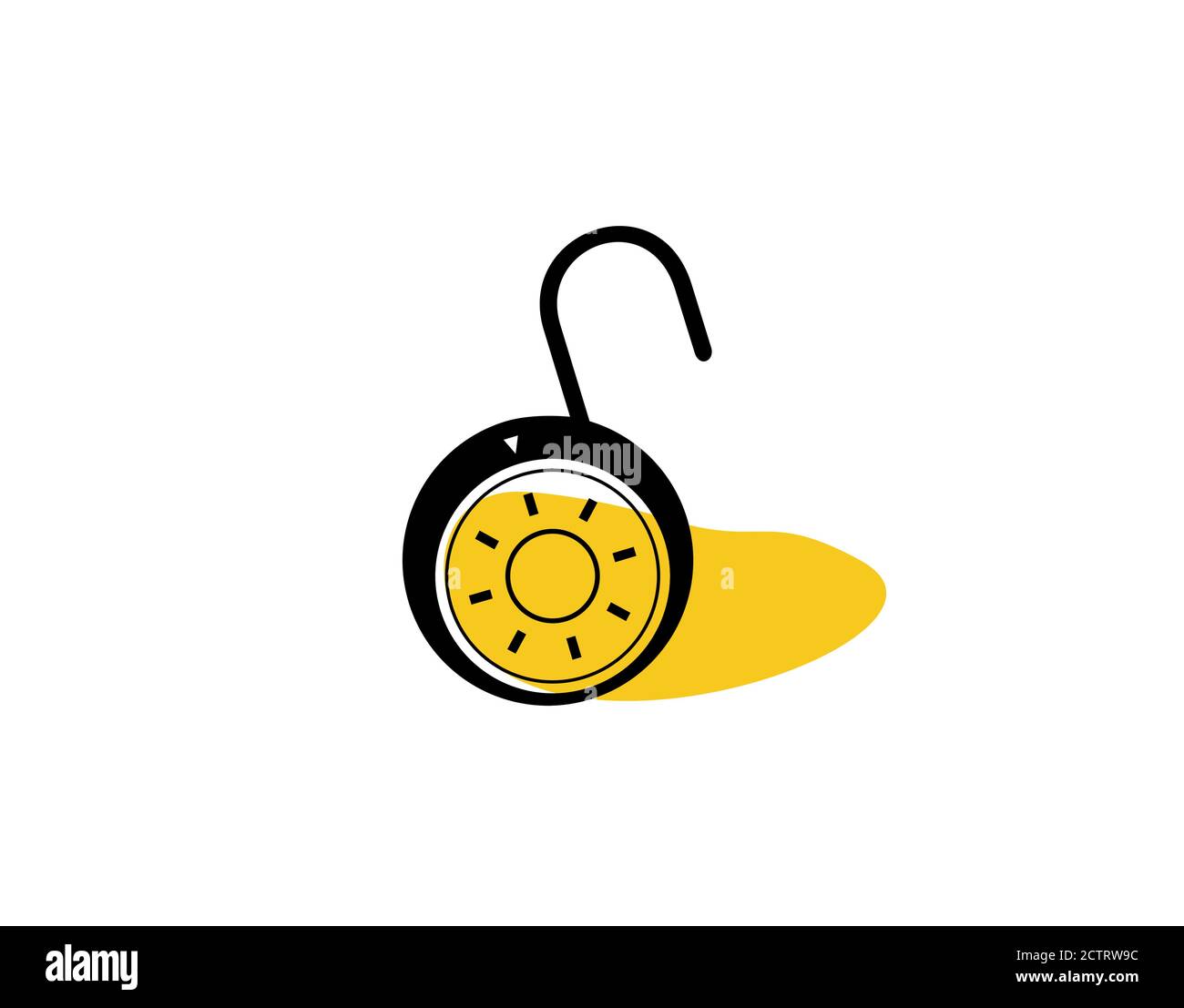 Open Padlock Flat Icon on white background in vector illustration Stock Vector