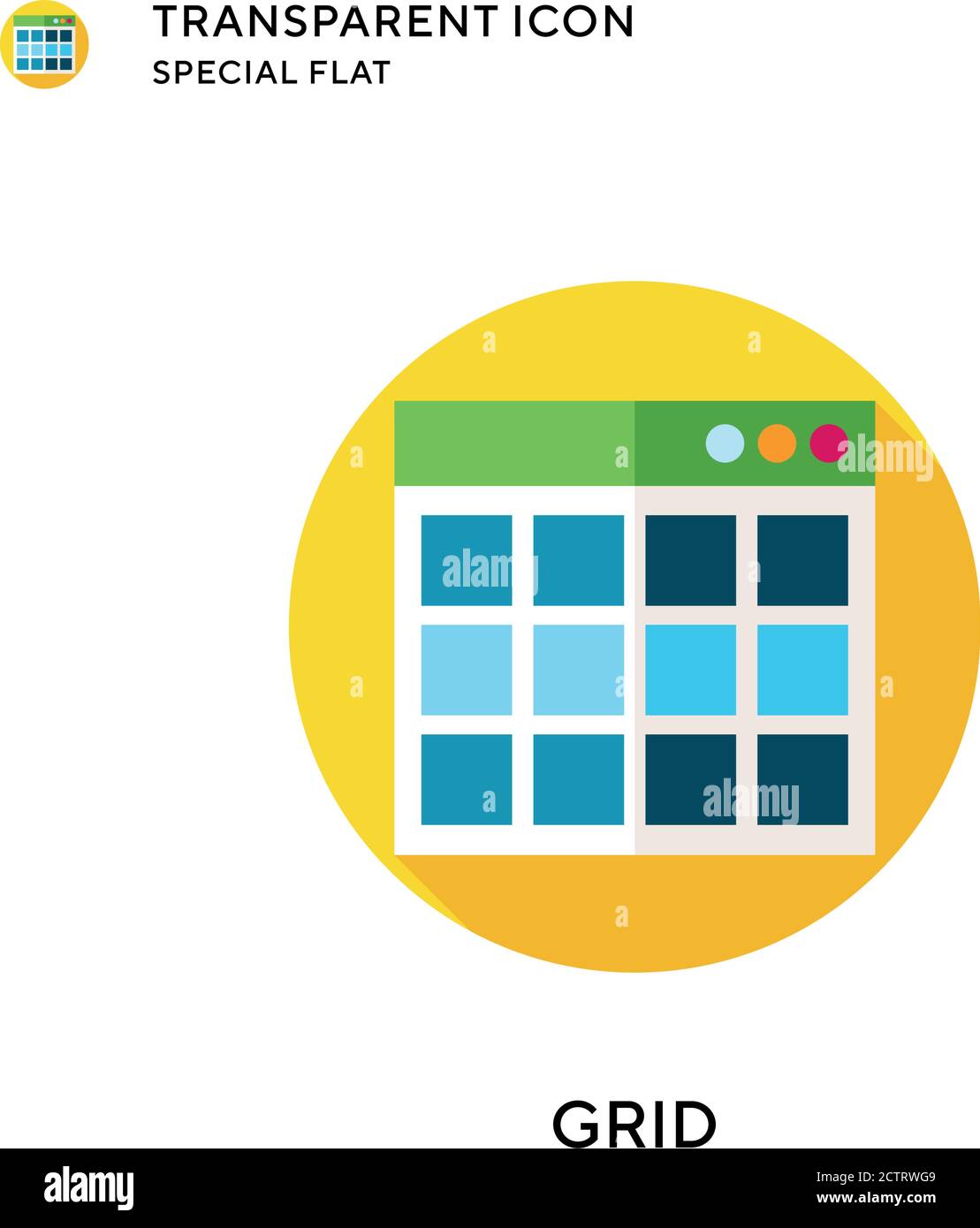 Grid vector icon. Flat style illustration. EPS 10 vector. Stock Vector