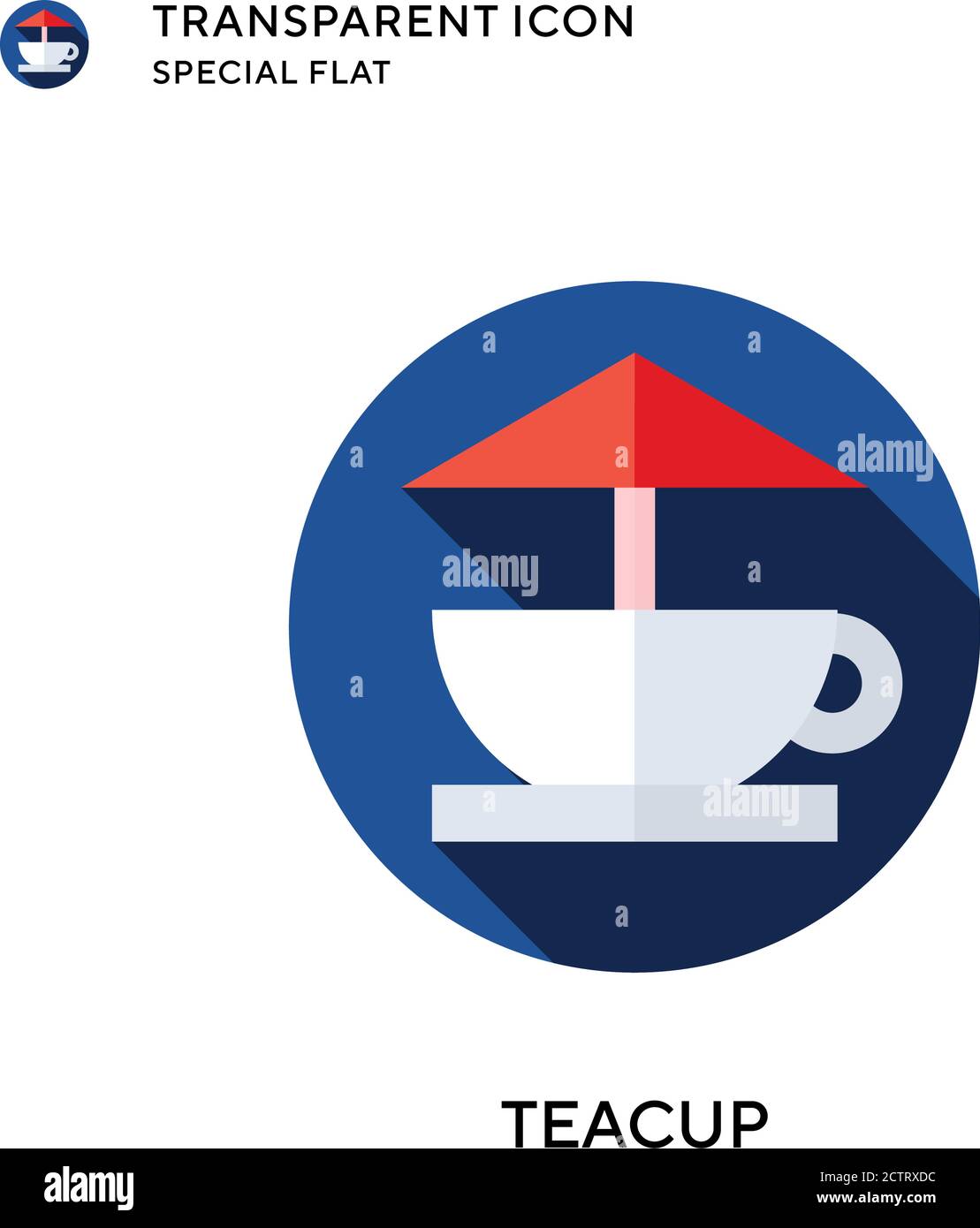 Teacup vector icon. Flat style illustration. EPS 10 vector. Stock Vector