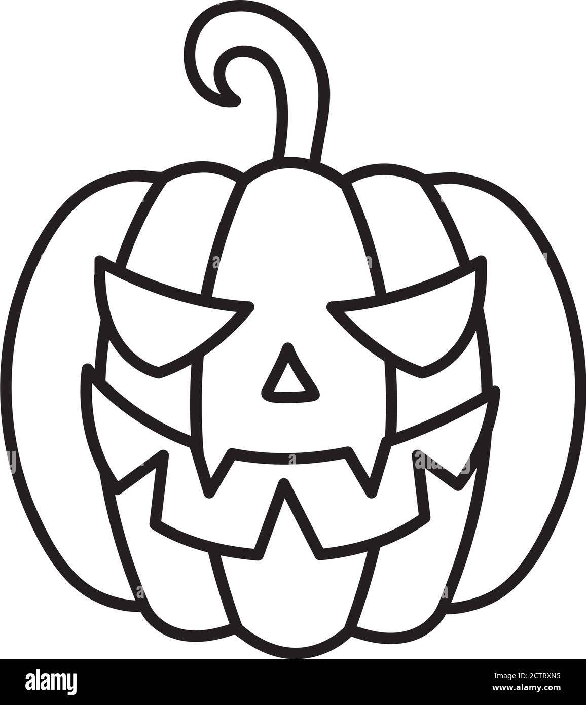 cartoon halloween pumpkin icon over white background, line style design,  vector illustration Stock Vector Image & Art - Alamy
