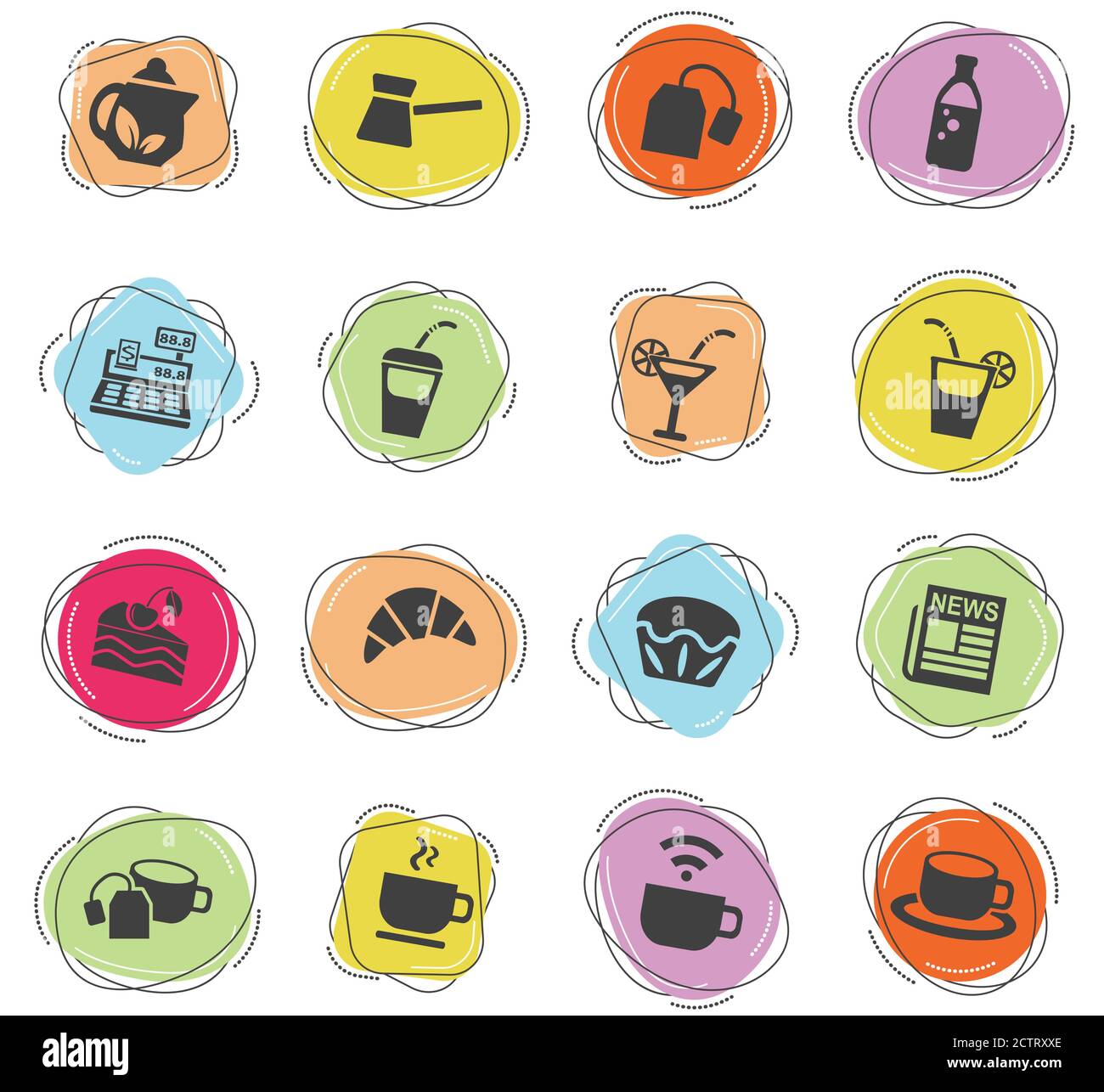 Cafe icon set Stock Vector Image & Art - Alamy