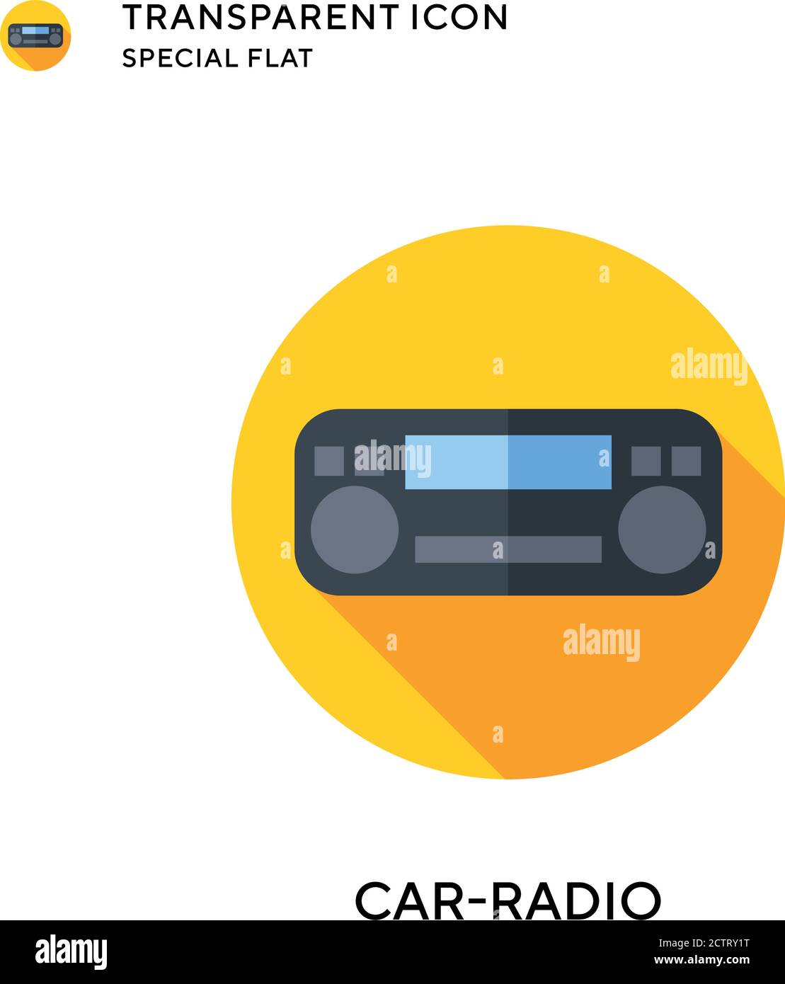 Car-radio vector icon. Flat style illustration. EPS 10 vector. Stock Vector