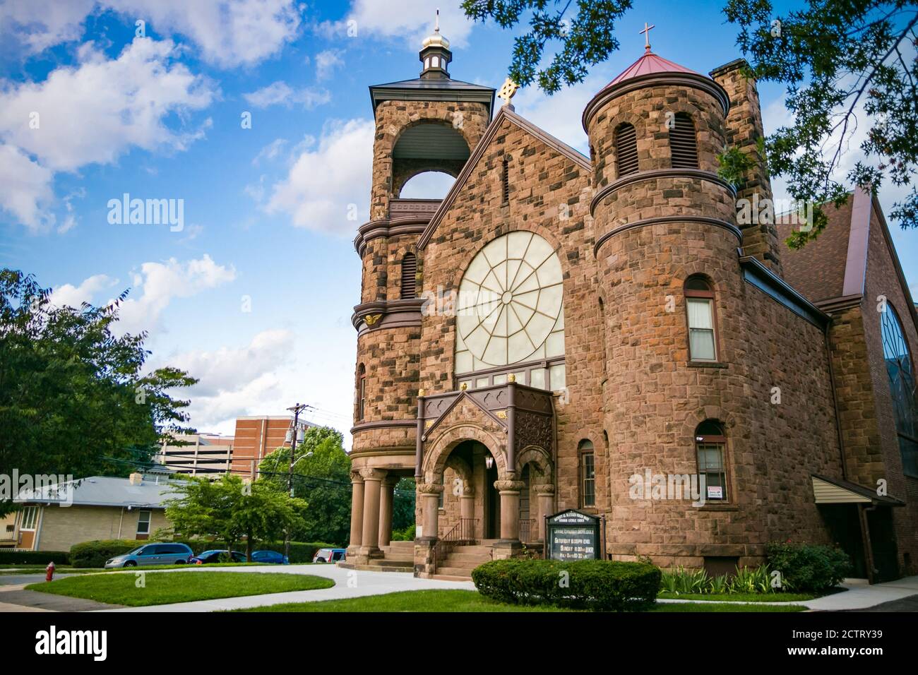 Street view of the Nativity of The Blessed Virgin Mary Ukrainian Catholic Church Stock Photo Alamy