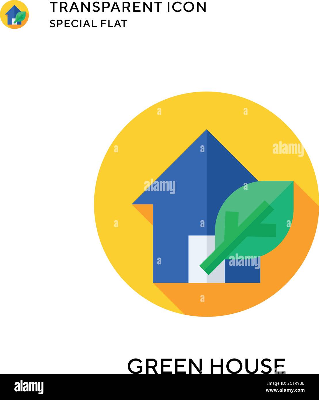 Green house vector icon. Flat style illustration. EPS 10 vector. Stock Vector