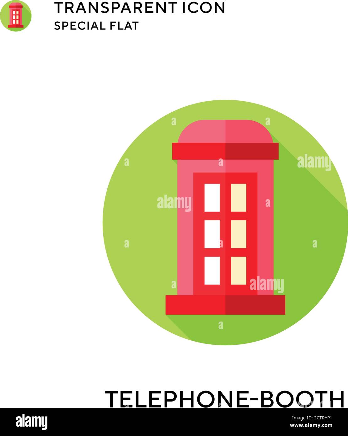 Telephone-booth vector icon. Flat style illustration. EPS 10 vector. Stock Vector