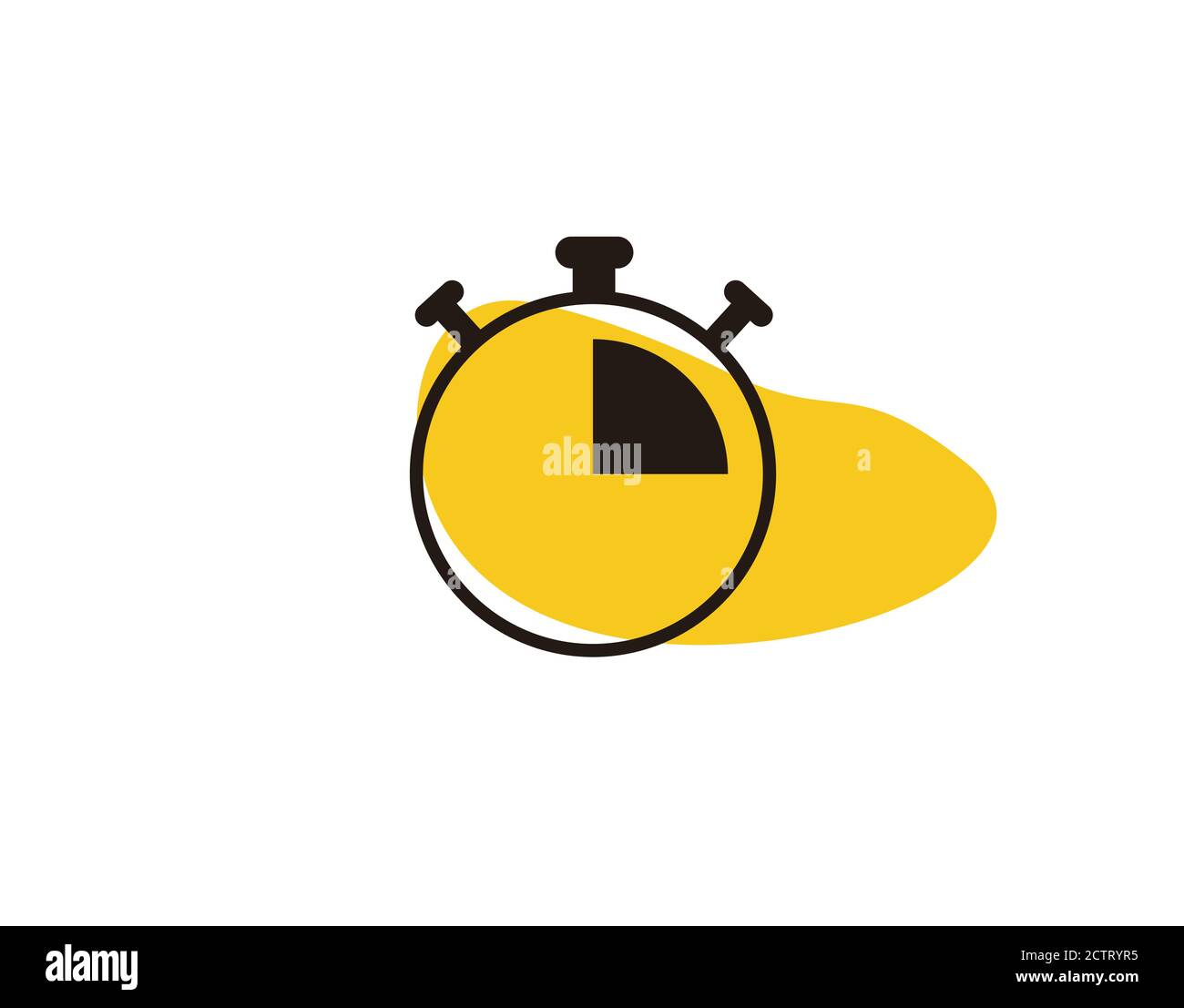 Alarm Clock Flat Icon on white background in vector illustration Stock Vector