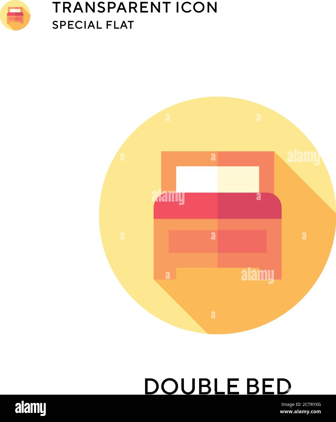Double bed vector icon. Flat style illustration. EPS 10 vector Stock ...
