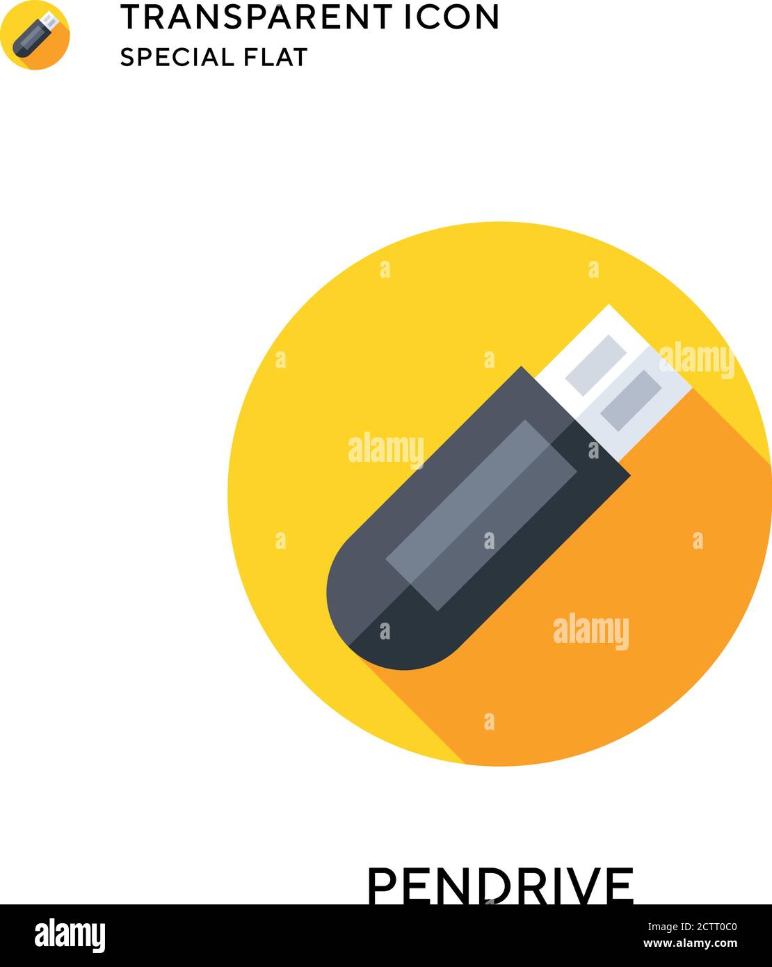 Pendrive vector icon. Flat style illustration. EPS 10 vector. Stock Vector