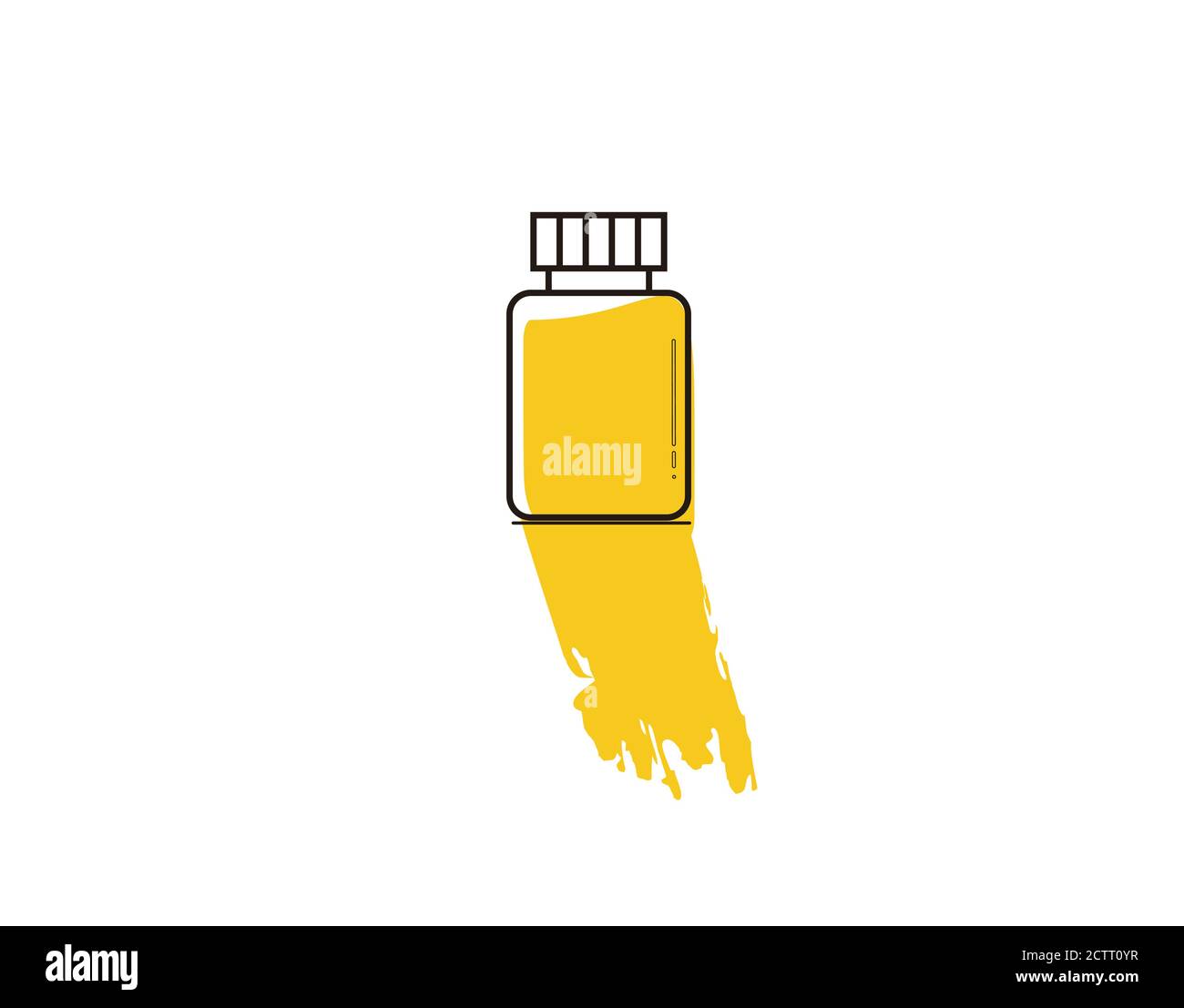 Ink Bottles Flat Icon on white background in vector illustration Stock Vector