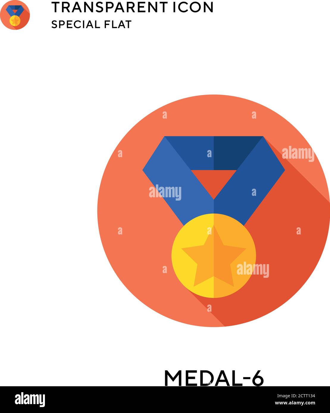 Medal-6 vector icon. Flat style illustration. EPS 10 vector. Stock Vector