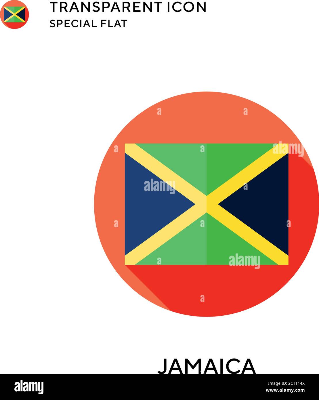 Jamaica vector icon. Flat style illustration. EPS 10 vector. Stock Vector