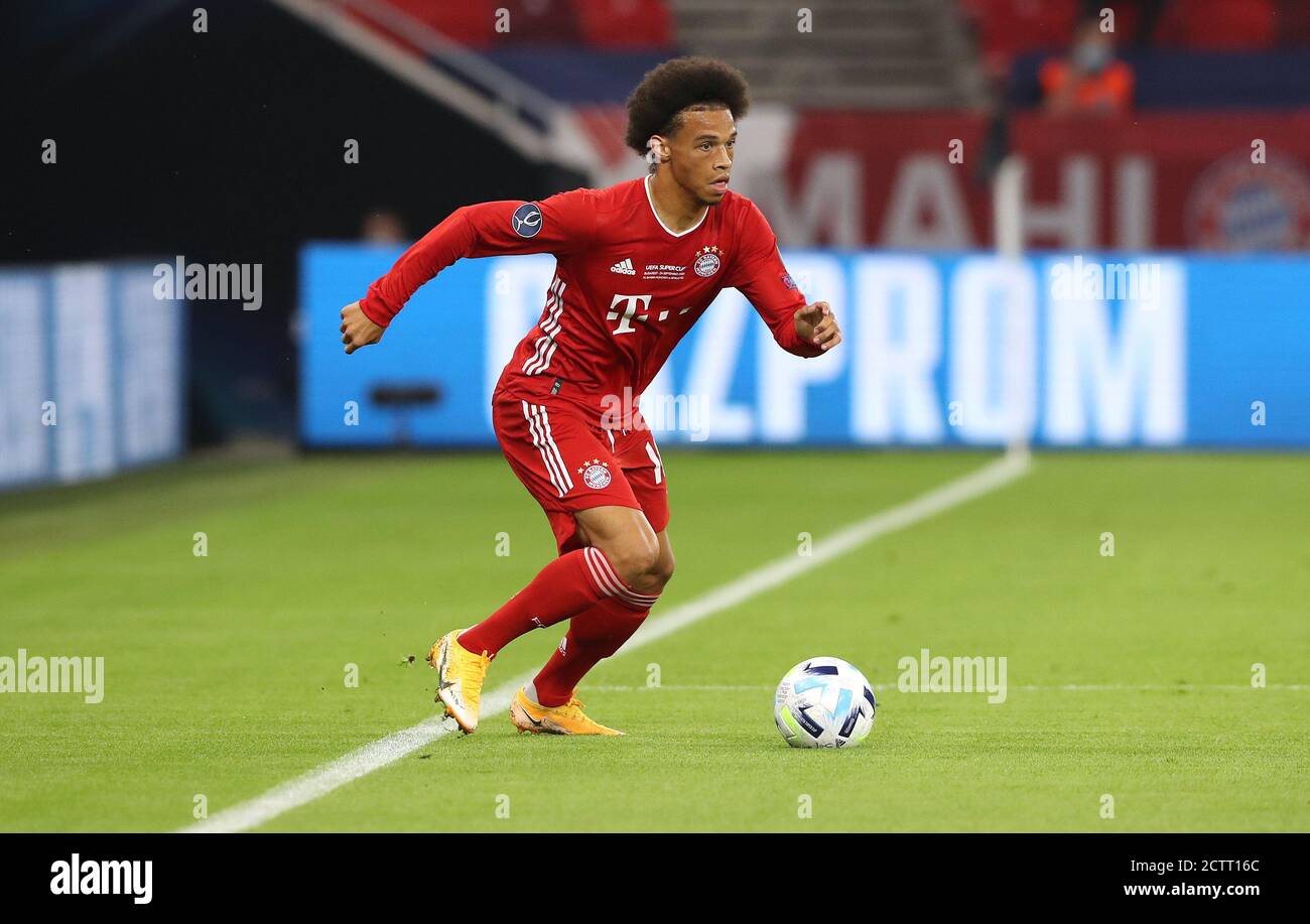 Budapest, Ungarn. 24th Sep, 2020. firo: 24.09.2020Fussball, Fussball UEFA  Super Cup 2020 FC Bayern Munich Muenchen - Sevilla FC 2:1 n.V. FCB Leroy  Sané, Sane, Einzelaktion, |usage worldwide Credit: dpa/Alamy Live News