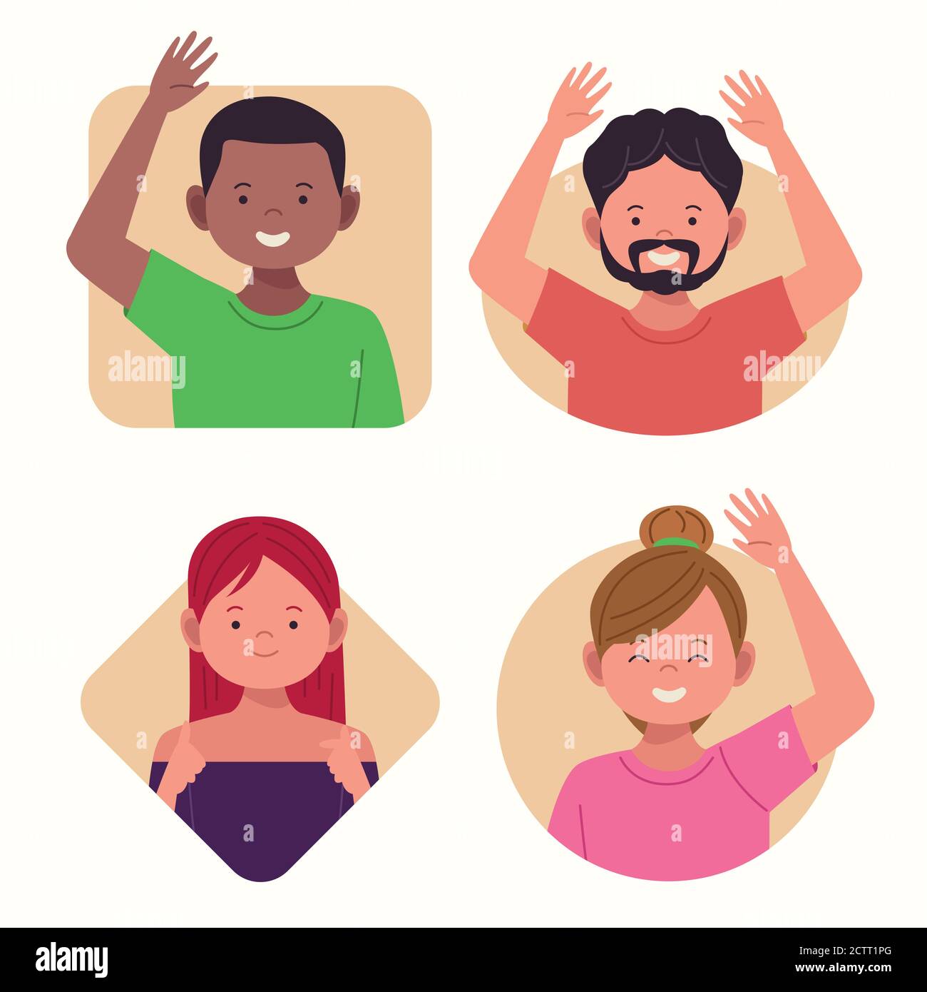 national hispanic heritage celebration with couples characters vector illustration design Stock Vector