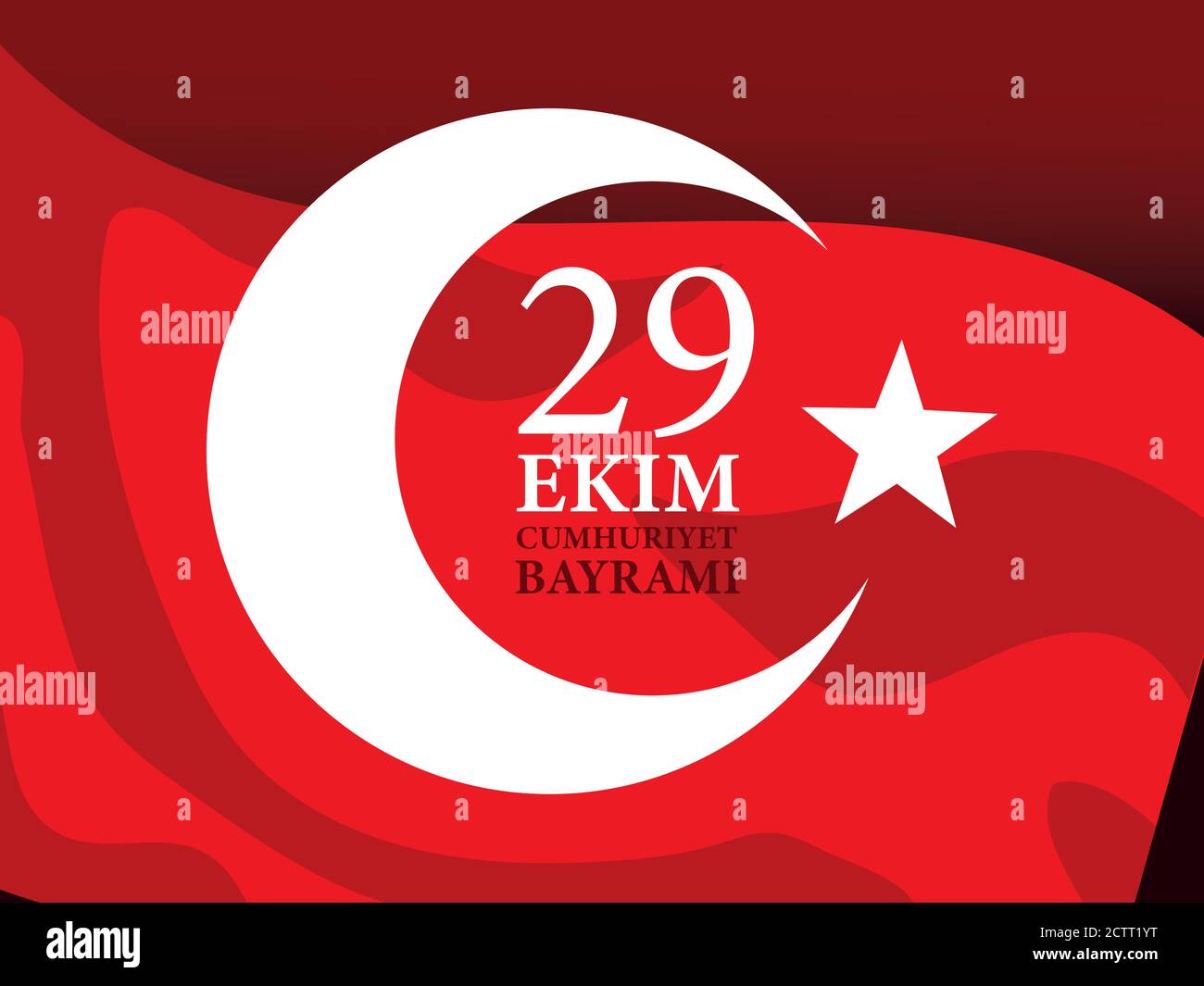 29 ekim cumhuriyet bayrami with turkish red flag design, Turkey and republic theme Vector illustration Stock Vector