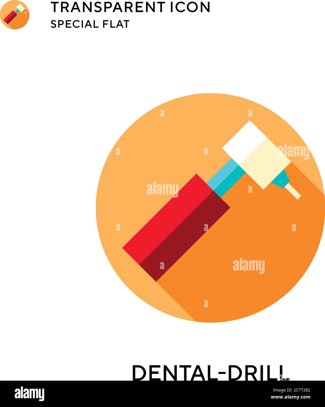 Dentaldrill vector icon. Flat style illustration. EPS 10 vector Stock